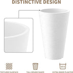 Kante Tall Round Planter Set of 2, 13 Inch Tall Decorative Planter Pots - Image 8