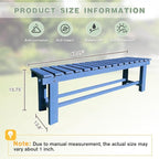 Outdoor Garden Wood Bench, 2-Person Weatherproof Wooden Bench Park Narrow Bench - Image 2
