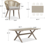 PURPLE LEAF 7 Pieces Longer Outdoor Dining Set - Image 8