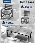 9-Piece Outdoor Dining Set for 8, 75.2'' HDPE Table - Image 6
