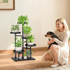 iDavosic.ly 5 Tier Plant Stand Indoor, Tiered Corner Metal Wood Multiple Flower - Image 2