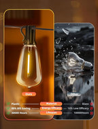Outdoor Patio String Lights 150ft: ST38 LED Shatterproof Bulbs 3 Modes Button - Image 4