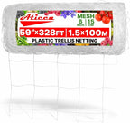 Plastic Trellis Netting 59" x 328 ft Heavy Duty Plant Support Netting White by Aticca