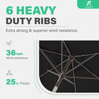JEAREY 7.5FT Patio Umbrella Market Table Umbrella - Image 9