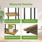 iDavosic.ly 3 Tier Plant Stand Indoor, Tiered Corner Metal Wood Multiple Flower - Image 3