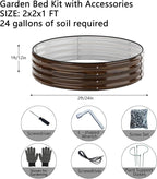 Galvanized Metal Planter Round Raised Garden Bed Kit - Image 2