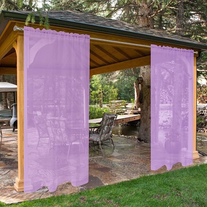 SpaceDresser Waterproof Outdoor Sheer Curtains by SpaceDresser