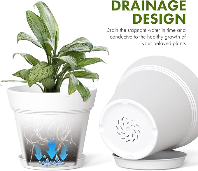 6 Inch Thick Plastic Plant Pots - Image 4