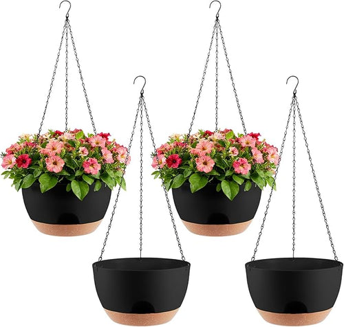 4-Piece Set of 8-Inch Hanging Planters by Unknown