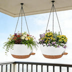 2 Pack 12 Inch Self Watering Hanging Planters - Image 5