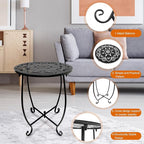Patio Side Table, Weather Resistant Metal Side Table, Small Round Outdoor End - Image 5
