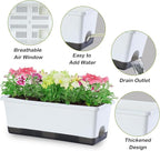 Window Box Planter 8 Pcs, 17 Inches Rectangle Flower Pots - Image 3