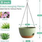 4 Pack 8 Inch Self Watering Hanging Planters - Image 3