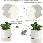 Nihow Self Watering Plant Pot: 8 Inch Ceramic Planter - Image 3