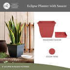 The HC Companies 6 Inch Eclipse Square Planter Pots - Image 2