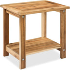 Double Adirondack Side Table, Weather-Resistant Rectangular End Table by VICTORYRELAX