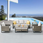 Belord 7 Piece Outdoor Furniture Patio Wicker Sofa Set, Oversize Outdoor Dining - Image 2