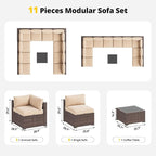 Aoxun Patio Furniture Set, 11 Piece Outdoor Sectional Sofas - Image 7