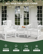 Patio Chairs Set of 2, HDPE Outdoor Dining Chairs - Image 4