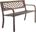 VEVOR Outdoor Bench, 46 inch, Carbon Steel Metal Frame - Image 9