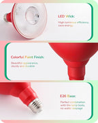 EDISHINE St.Patrick's Day/Easter Decorations PAR38 Red & Green LED Flood Light - Image 8