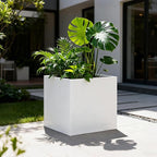 White Steel Planter Square Outdoor Planters Galvanized Steel Planter Box Indoor - Image 3