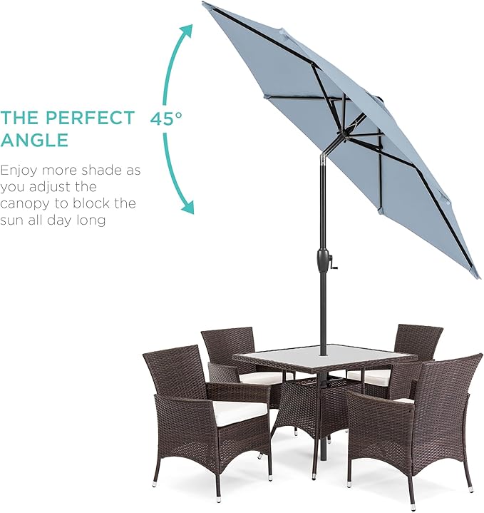 Best Choice Products 7.5ft Heavy-Duty Round Outdoor Market Table Patio Umbrella - Image 2