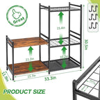 Garage Tool Organizer with 2-tier Wooden Shelves, Yard Tool Organizer - Image 6
