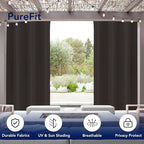 PureFit Outdoor Curtains for Patio Waterproof Weatherproof, UV and Fade - Image 3