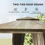 Outsunny 10' x 12' Outdoor Patio Gazebo, Heavy Duty Gazebo Canopy Shelter - Image 3