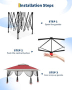 Canopy Tent 13x13 ft, Pop Up Gazebo One-Push Setup - Image 3