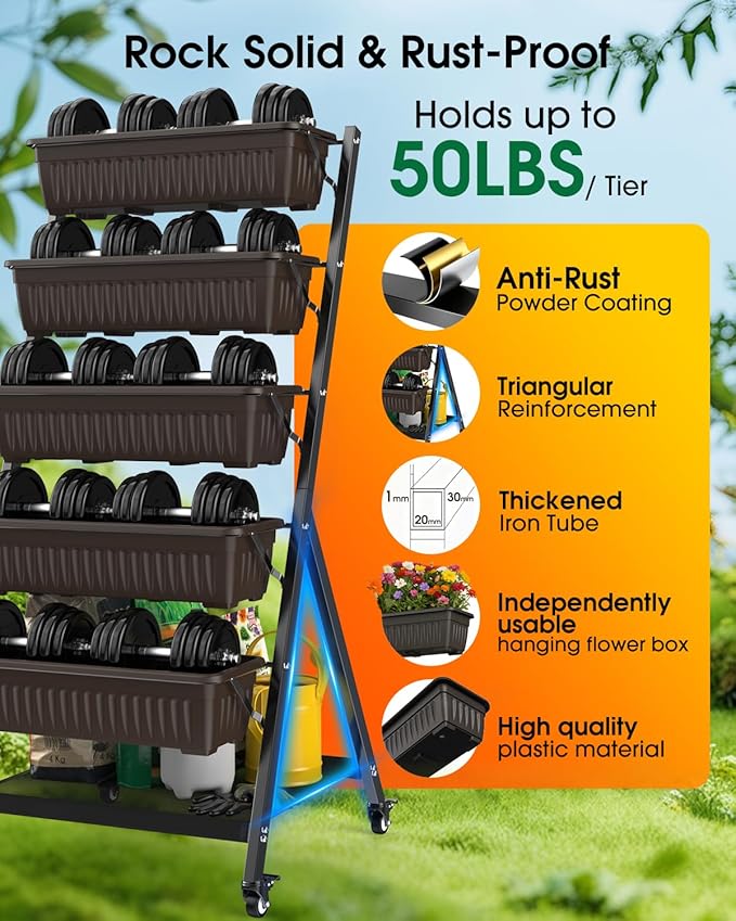 5-Tier Vertical Garden Bed Planter Boxes - Image 5