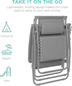 Best Choice Products Folding Zero Gravity Outdoor Recliner Patio Lounge Chair - Image 7