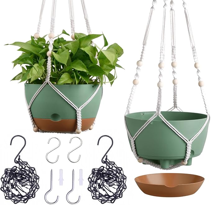 Set of 2-8 Inch Hanging Planters by Montresor