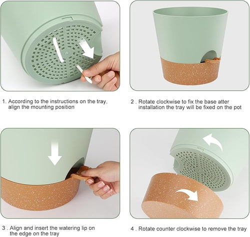 10-Inch Plant Pots, Self-Watering Planters - Image 2