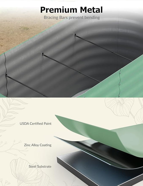 2 Pcs Raised Garden Beds Outdoor 10x4x1.5 ft - Image 2