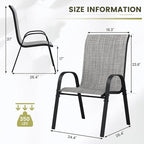 UDPATIO Patio Chairs Set of 8, Stackable Outdoor Dining Chairs - Image 3