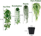 4 Pack Artificial Plants Wall Hanging Fake Plants Indoor - Image 3