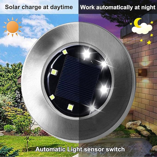 4.6 Inch Diameter Solar Ground Lights, Waterproof Solar Garden Lights, Outdoor - Image 2