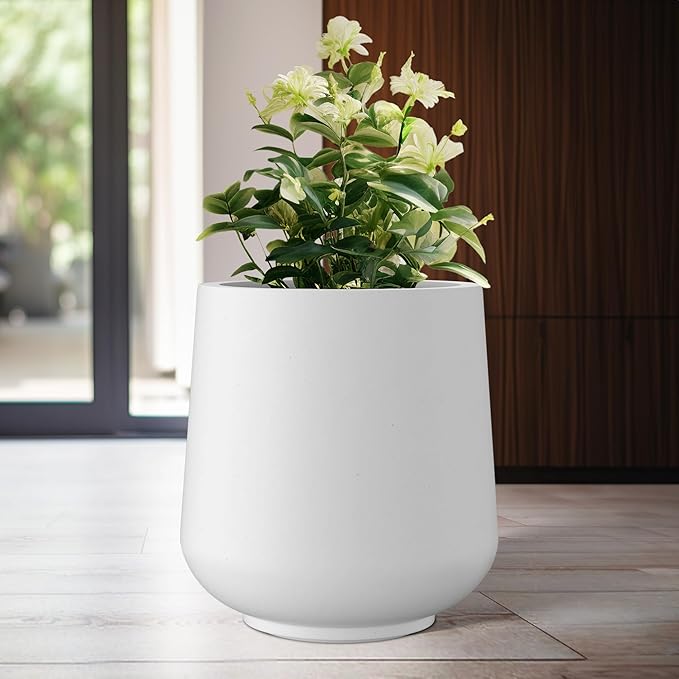 Kante 15.3" Dia Round Concrete Planter, Outdoor Indoor Large Plant Pots - Image 6