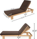 Christopher Knight Home Duska Acacia Wood Chaise Lounge Chair Set of 2 - Image 2