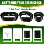 17" Tall Elevated Oval Metal Raised Garden Bed - 4ft x 2ft in Size and 0.8MM - Image 2