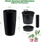 GarveeLife 30 in Tall Planters for Outdoor Plants Set of 2, Large Outdoor - Image 2
