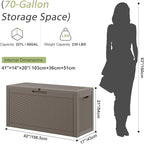 Outdoor Storage Box, Resin Deck Boxes Indoor and outdoor, Waterproof Storage - Image 2