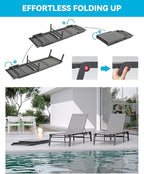 Aluminum Chaise Lounge Chair Outdoor, Foldable Patio Lounge Chair 2 Sets - Image 5