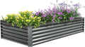 A ANLEOLIFE 8X4X1.5 ft Galvanized Raised Garden Beds Outdoor, Rectangular Metal by AAnleolife
