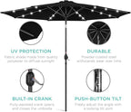 Best Choice Products 10ft Solar Polyester LED Lighted Patio Umbrella w/Tilt - Image 5