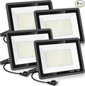 4 Pack 100W LED Flood Light, Super Bright Exterior Security Lights by YANYCN