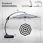 Grand patio 12FT Outdoor Round Offset Umbrella Large Patio Aluminum Cantilever - Image 4