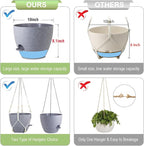 Self Watering Hanging Planters 10 inch, 2 Pack Hanging Flower Pots - Image 5